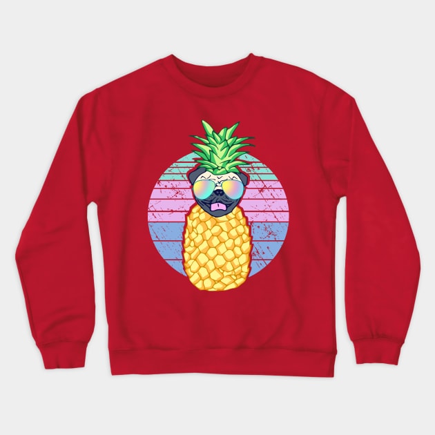 Aesthetic Pineapple Pug Doodle Crewneck Sweatshirt by FandomizedRose